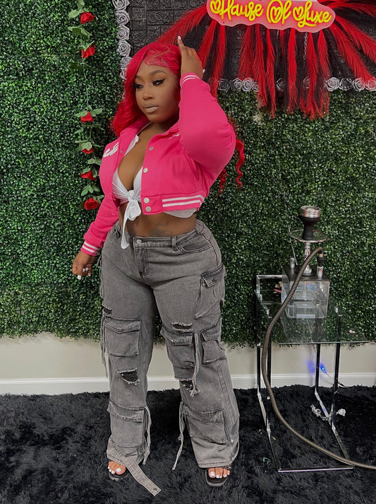 Baddie Letterman Cotton Jacket