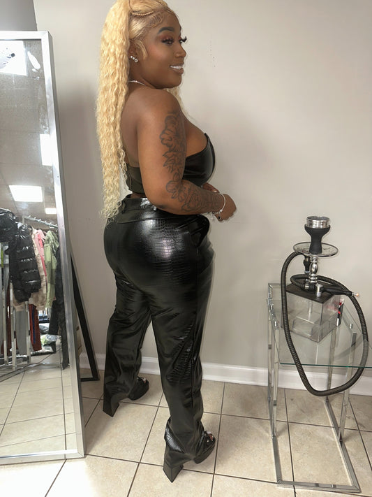 Leather Corset Set