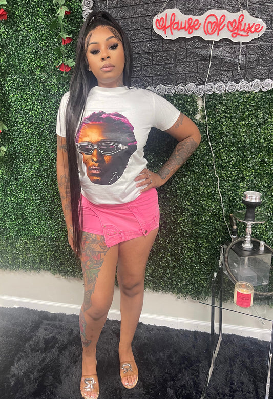 Pink Denim Skort